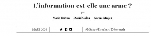 L'information est-elle une arme ? (19.02.2024)