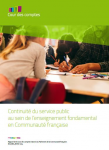 Rapport de la Cour des comptes relatif à la continuité du service public au sein de l'enseignement fondamental en Communauté française