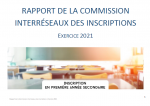 Rapport de la Commission Interréseaux des inscriptions (CIRI) - exercice 2021