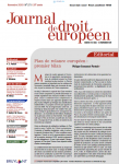 Journal de droit européen (JDE), N°273 - Novembre 2020 - Plan de relance européen : premier bilan