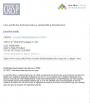 Courrier hebdomadaire du CRISP, n°2528-2529 - 2022/3-4 - Les acteurs publics de la mobilité à Bruxelles