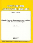 Courrier hebdomadaire du CRISP, n°1783-1784 - 2003 - Bilan de l'exercice des compétences transférées par la Communauté française (perdu)