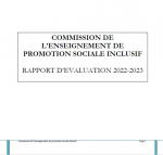 Rapport d'évaluation 2022-2023 de la commission de l'enseignement de promotion sociale inclusif