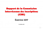 Rapport de la Commission Interréseaux des inscriptions (CIRI) - exercice 2017