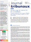 Journal des tribunaux (JT), N°6844 - 2021/6 - Du bon usage de l'article 159 de la Constitution. 