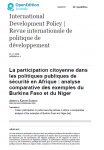 La participation citoyenne dans les politiques publiques de sécurité en Afrique : analyse comparative des exemples du Burkina Faso et du Niger